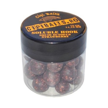 Solubile Hook Squid Octopus Strawberry, Cipi Baits, gramaj 70, 14-16mm